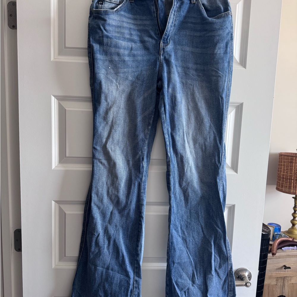 KanCan Women's Essentials High Rise Bootcut Jeans CD4 Medium Sandblast Size 32